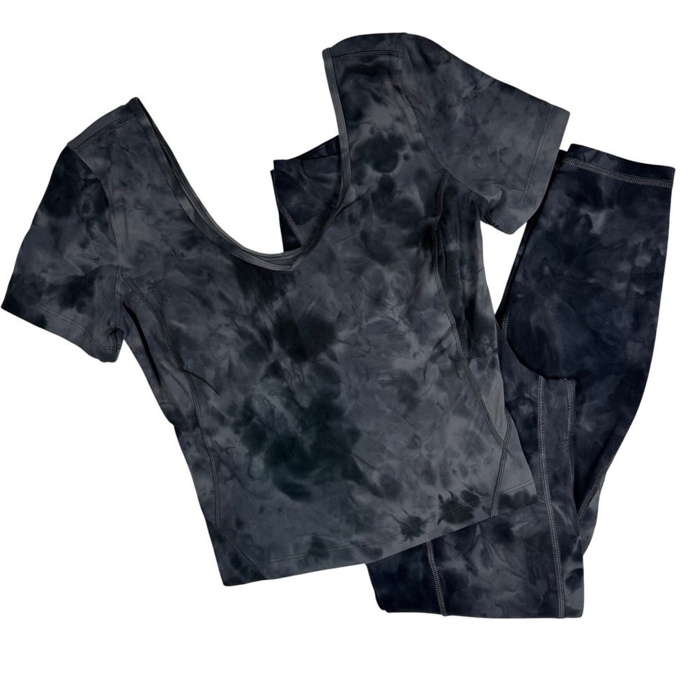 LULULEMON Align Tee & High Rise Leggings, Diamond Dye, Top Size 4 Bottoms Size 6